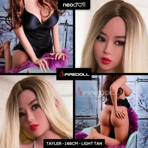 Fire Doll - Tayler - Realistic Sex Doll- Tongue included - 148cm - Light Tan