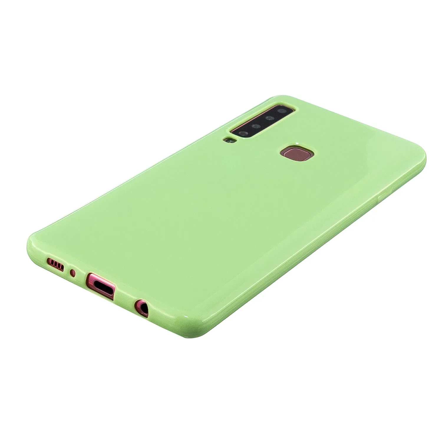 For Samsung A7 2018/A920 Smartphone Case Soft TPU Precise Cutouts Anti-slip Overal Protection Cellphone Cover  Fluorescent green