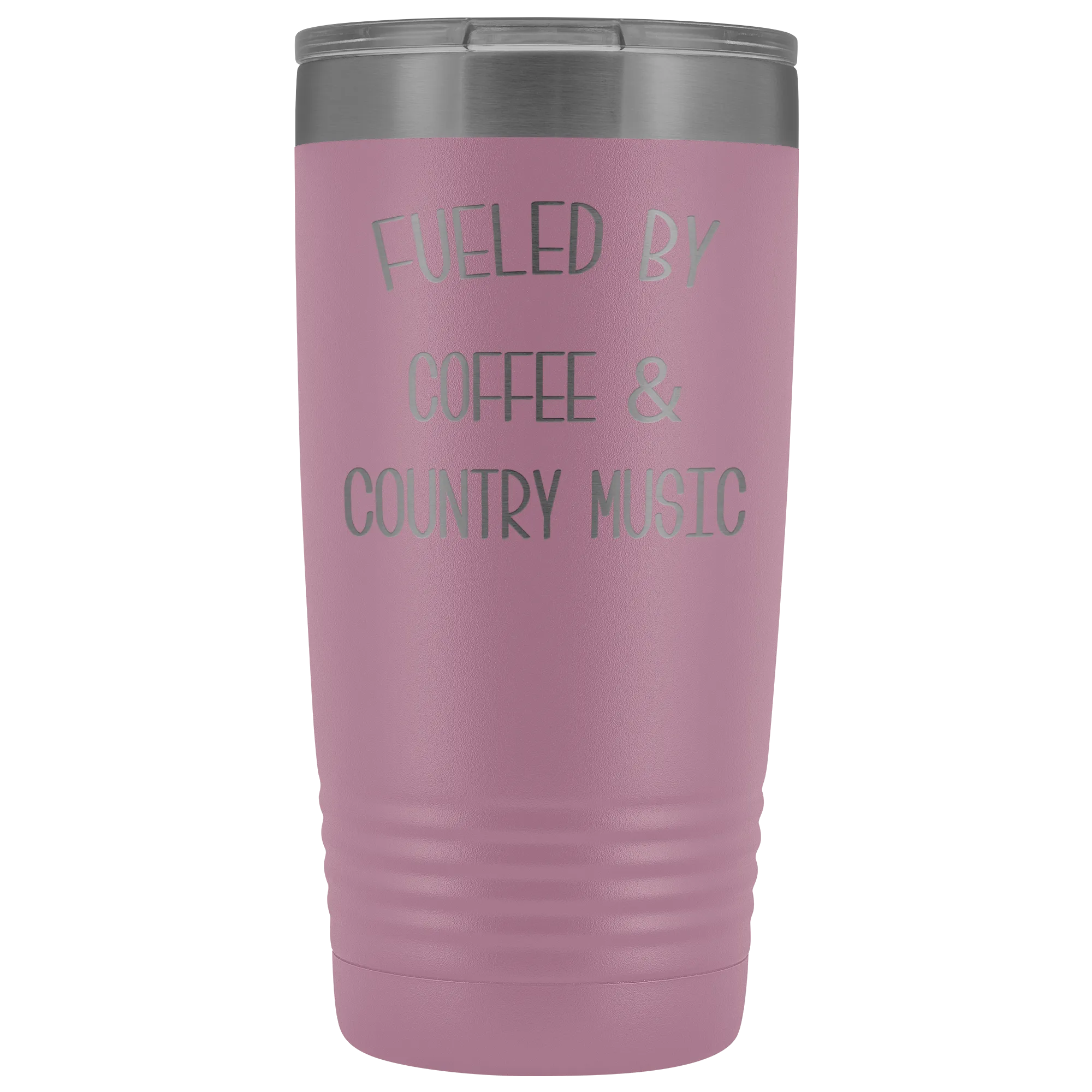 Fueled By Coffee & Country Music Tumbler Insulated Travel Coffee Cup Cute Country Western Fan Gift for Men Women Nashville Mug BPA Free 20oz