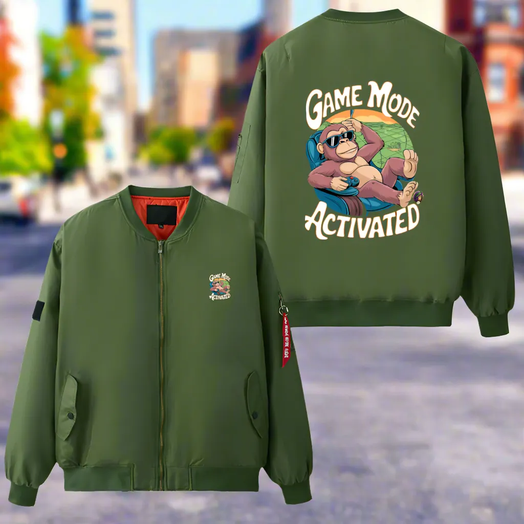 Game Mode Activated Unisex Bomber Jacket Winter Coat