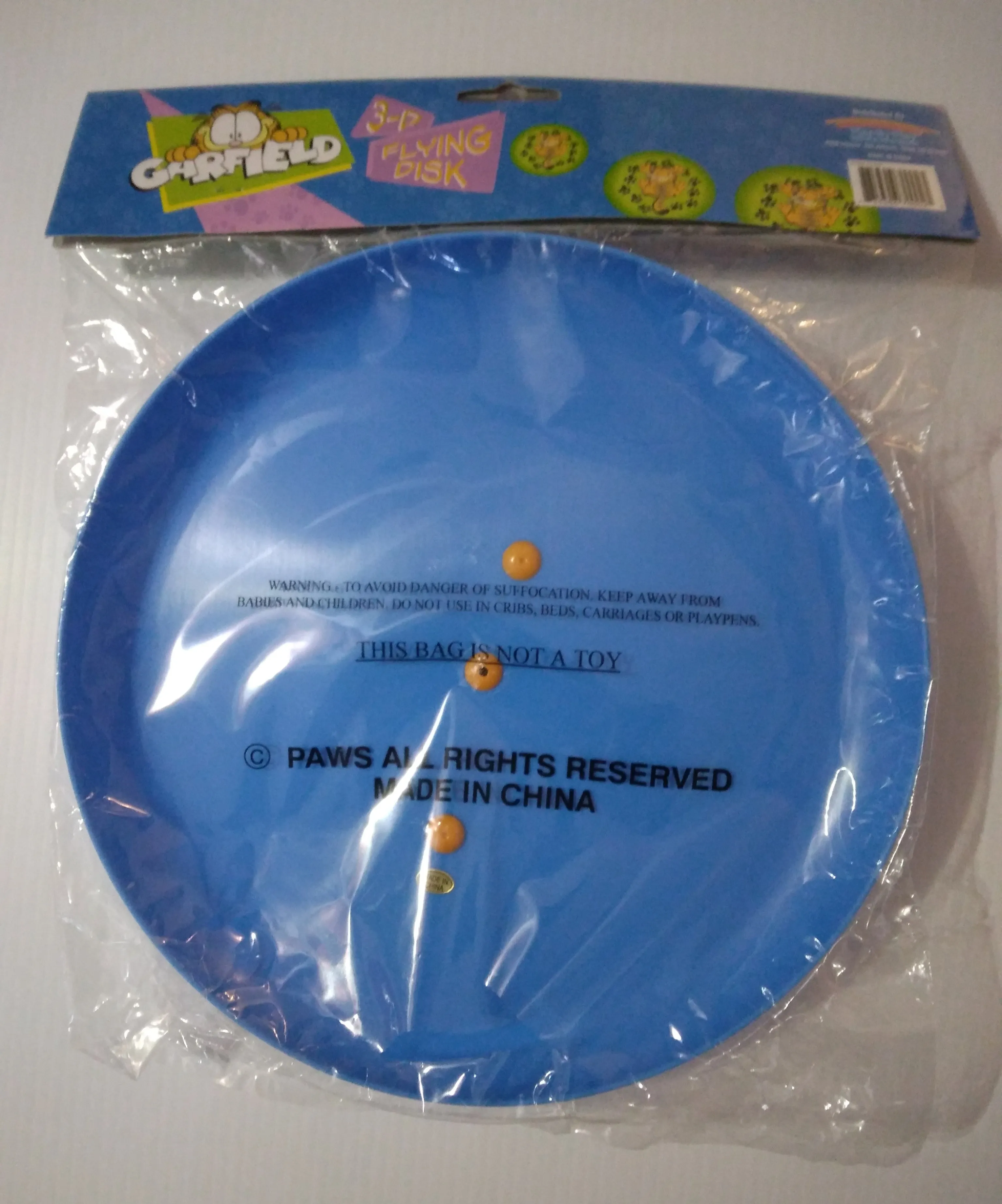 Garfield 3-D Blue Flying Disk Frisbee