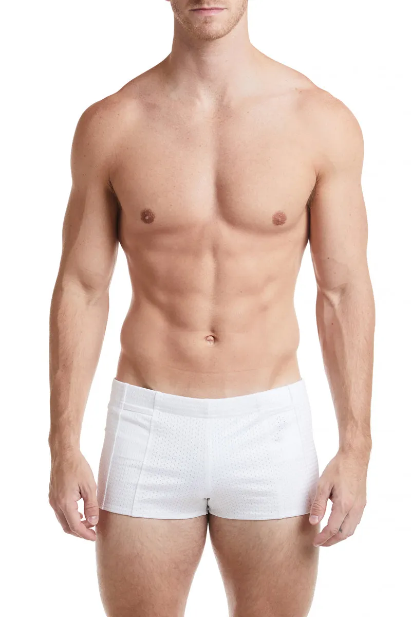 Green - LANDON Athletic Mesh Square Cut Swim Brief