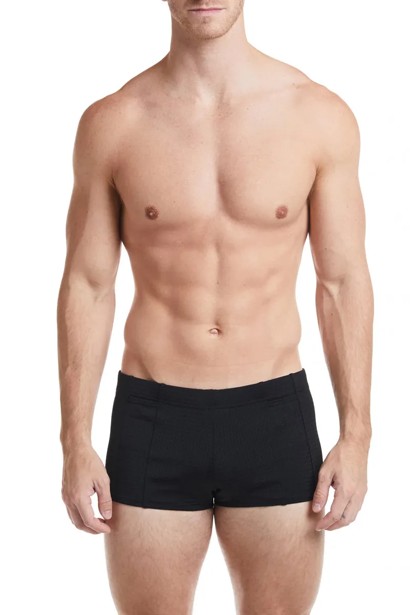 Green - LANDON Athletic Mesh Square Cut Swim Brief