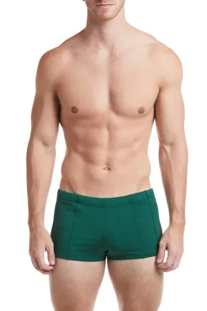 Green - LANDON Athletic Mesh Square Cut Swim Brief