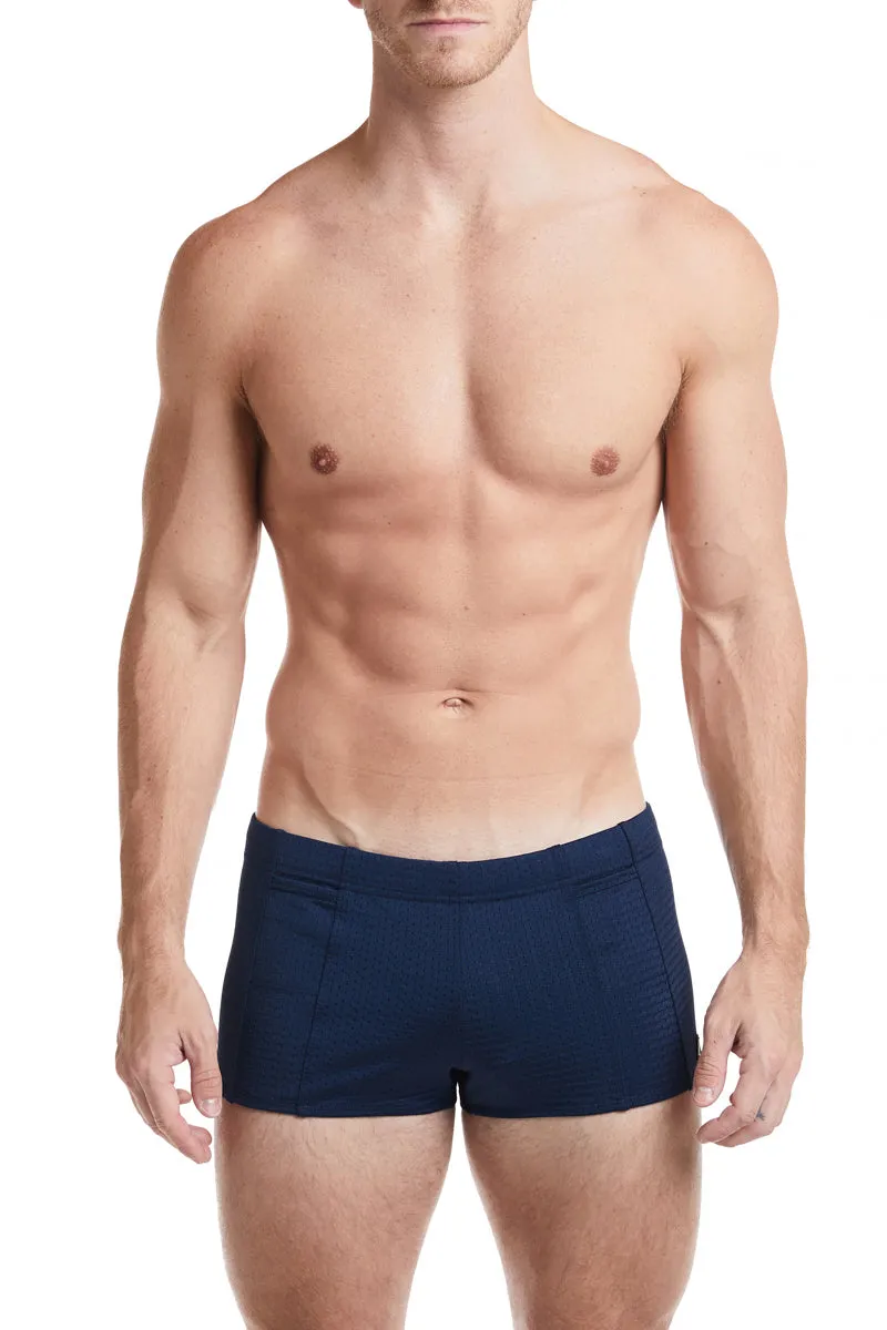 Green - LANDON Athletic Mesh Square Cut Swim Brief