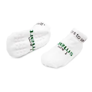 I am smart white toddler socks (1-2 yrs) with grips