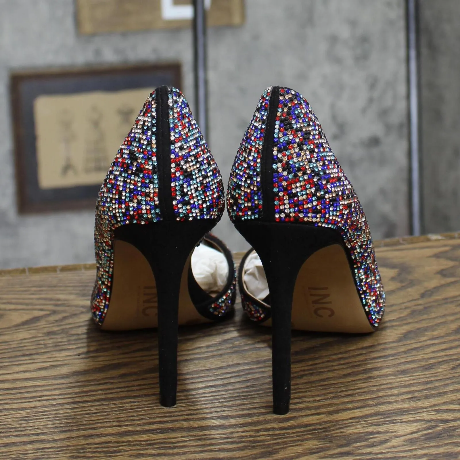 INC International Concepts Kenjay d'Orsay Pumps Shoes Multi Pixel Blue 7.5M