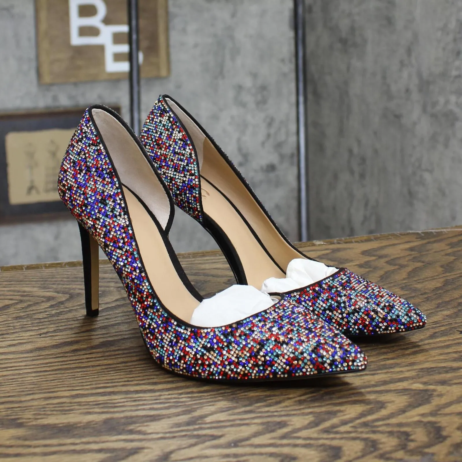INC International Concepts Kenjay d'Orsay Pumps Shoes Multi Pixel Blue 7.5M