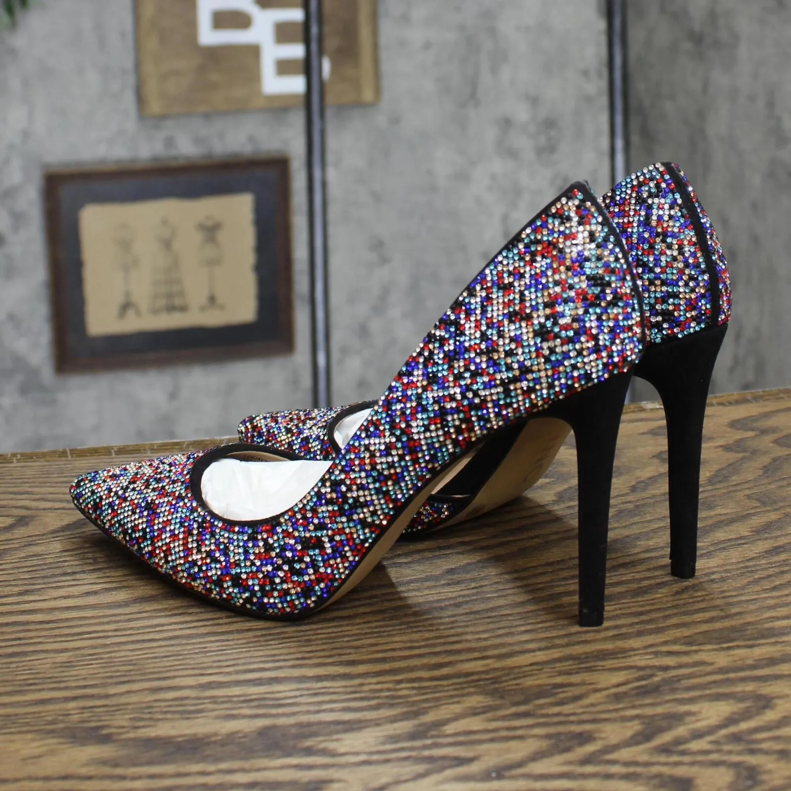 INC International Concepts Kenjay d'Orsay Pumps Shoes Multi Pixel Blue 7.5M