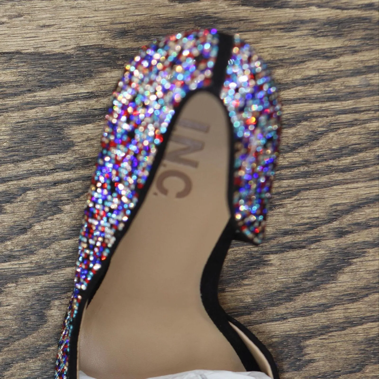 INC International Concepts Kenjay d'Orsay Pumps Shoes Multi Pixel Blue 7.5M