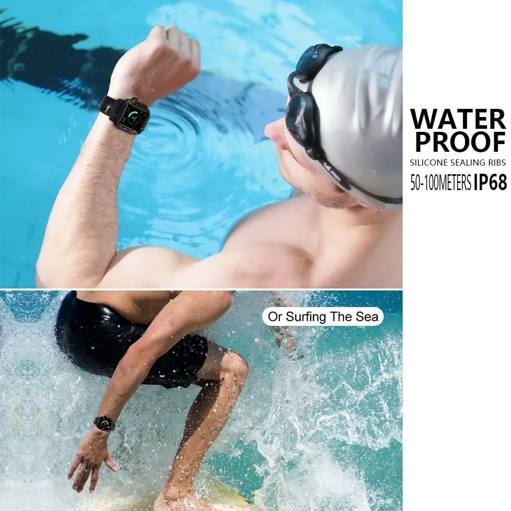 IP68 Waterproof Apple Watch Silicone Case & Strap