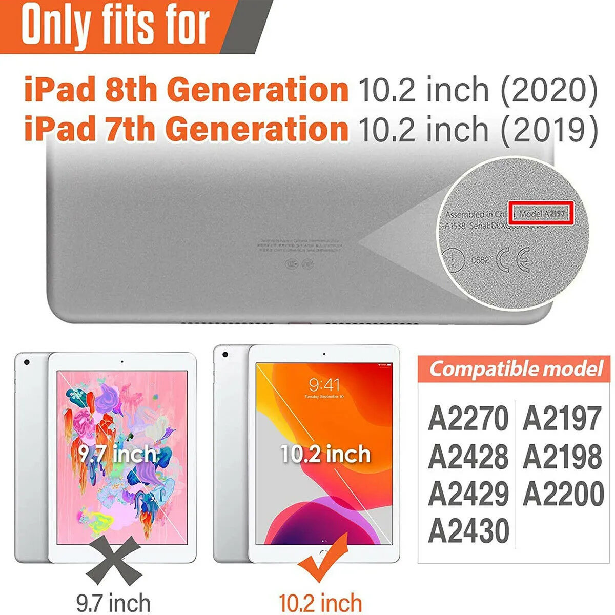 iPad 10.2" Hybrid Case Heavy Duty Shockproof Stand Cover Case with Strap