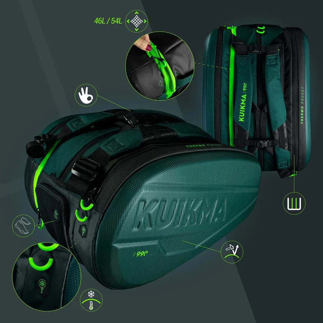 Isothermal Padel Bag 46L-54L PL 990 - Green