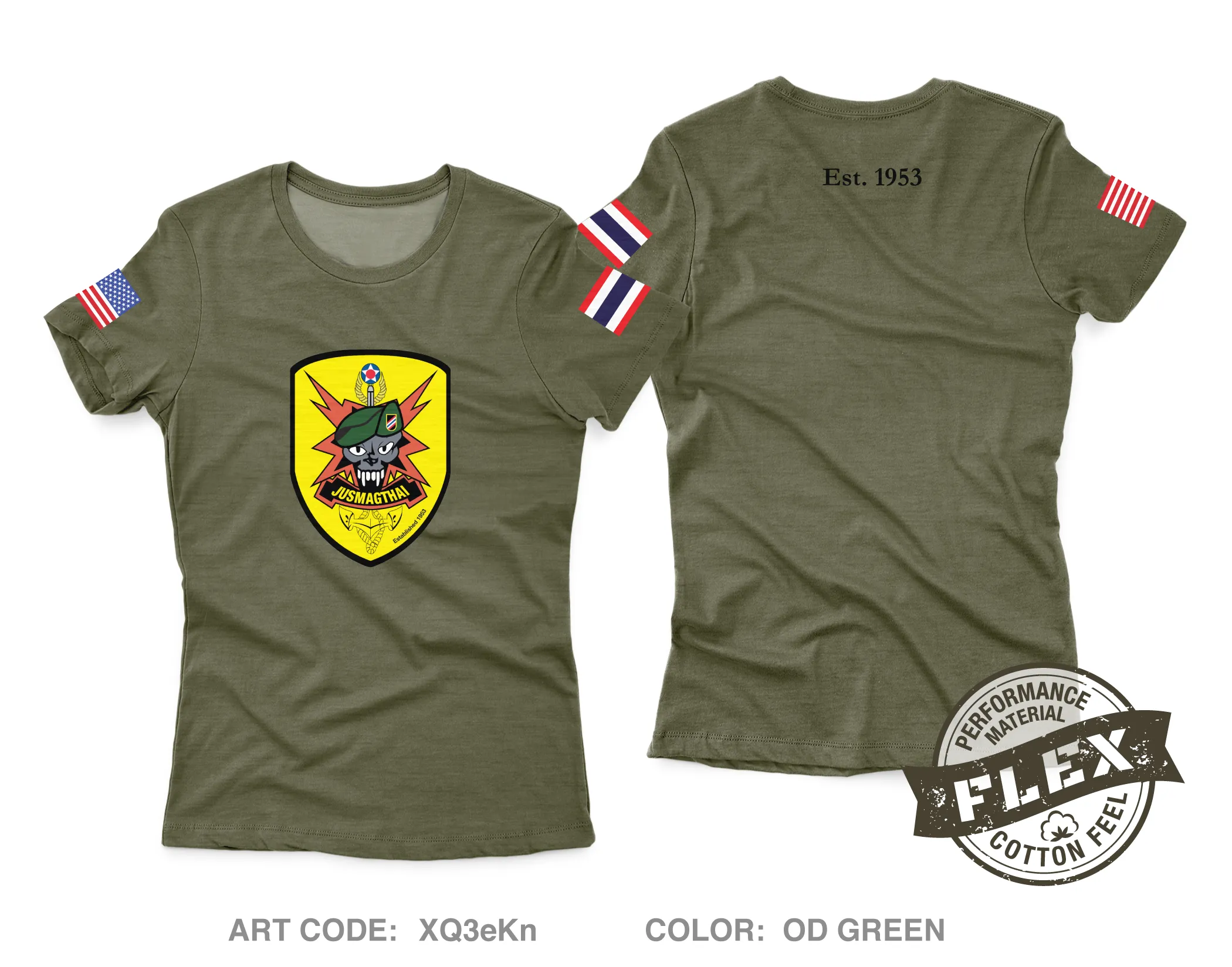 JUSMAGTHAI Women's SS Flex Performance Tee - XQ3eKn