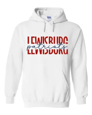 Lewisburg Patriots Unisex Hooded Sweatshirt - White / Hoodie/ Cross Country Fundraiser