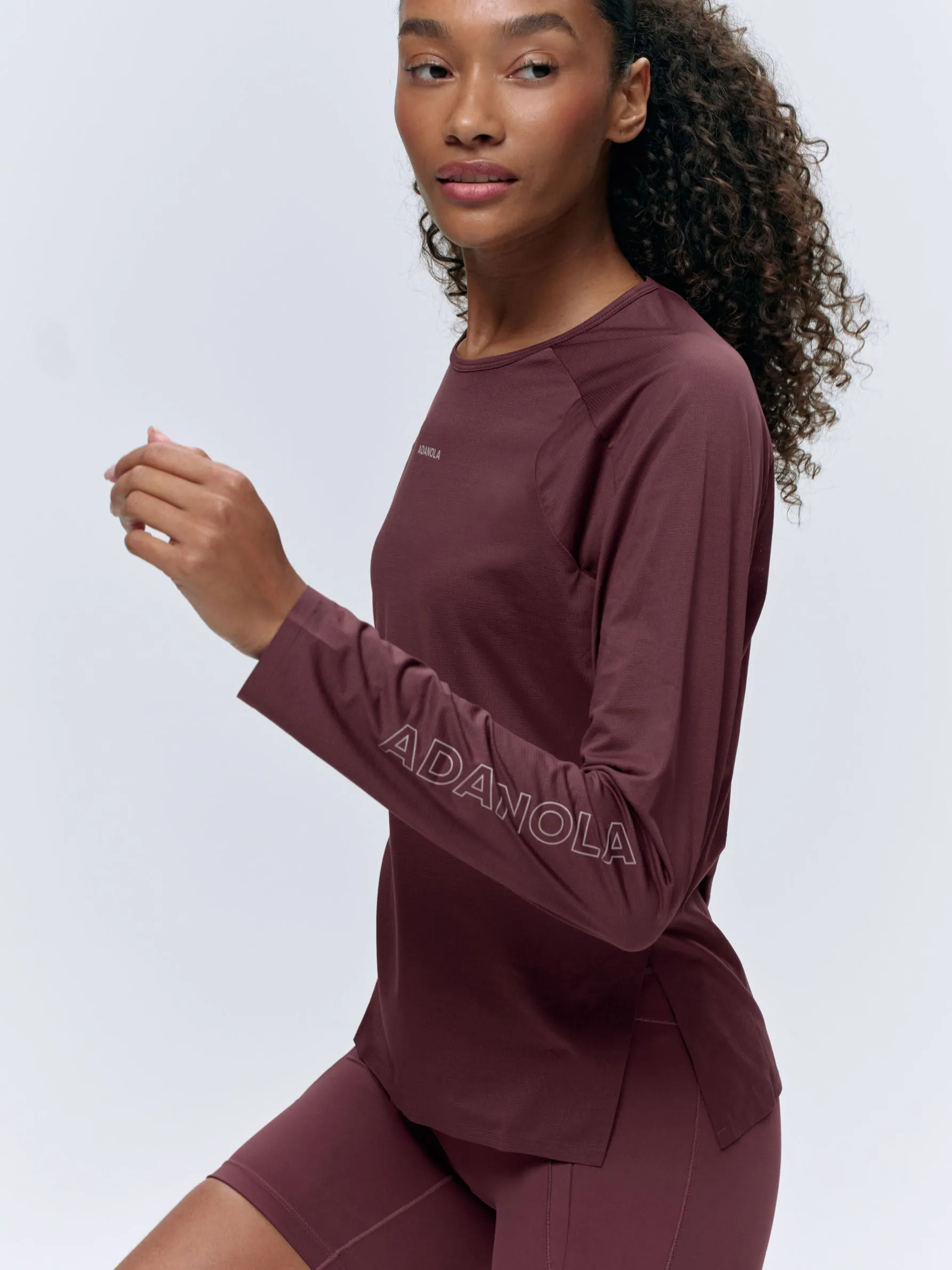 Lightweight Running Long Sleeve T-Shirt - Burgundy