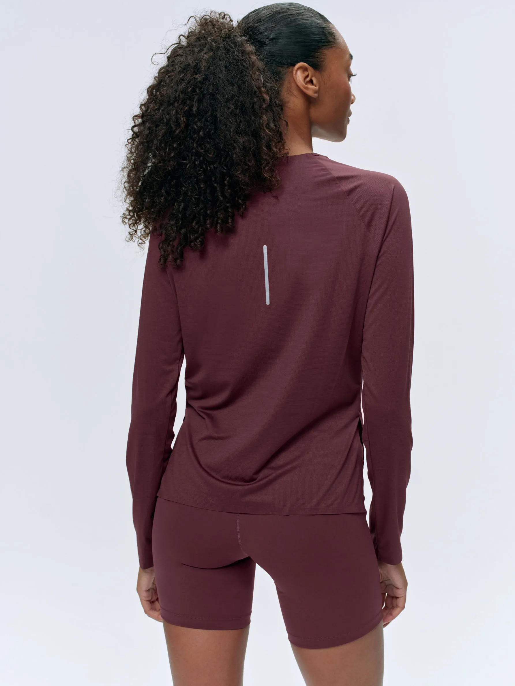 Lightweight Running Long Sleeve T-Shirt - Burgundy