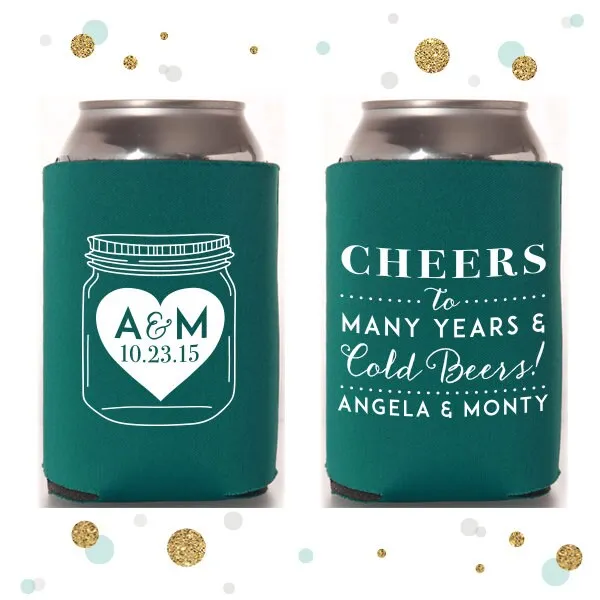 Mason Jar - Wedding Can Cooler #12R