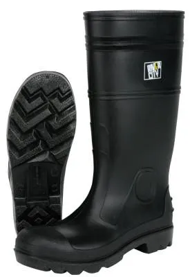 MCR Safety PVC Boot, Size 10, 16 in, Black, VBS12010