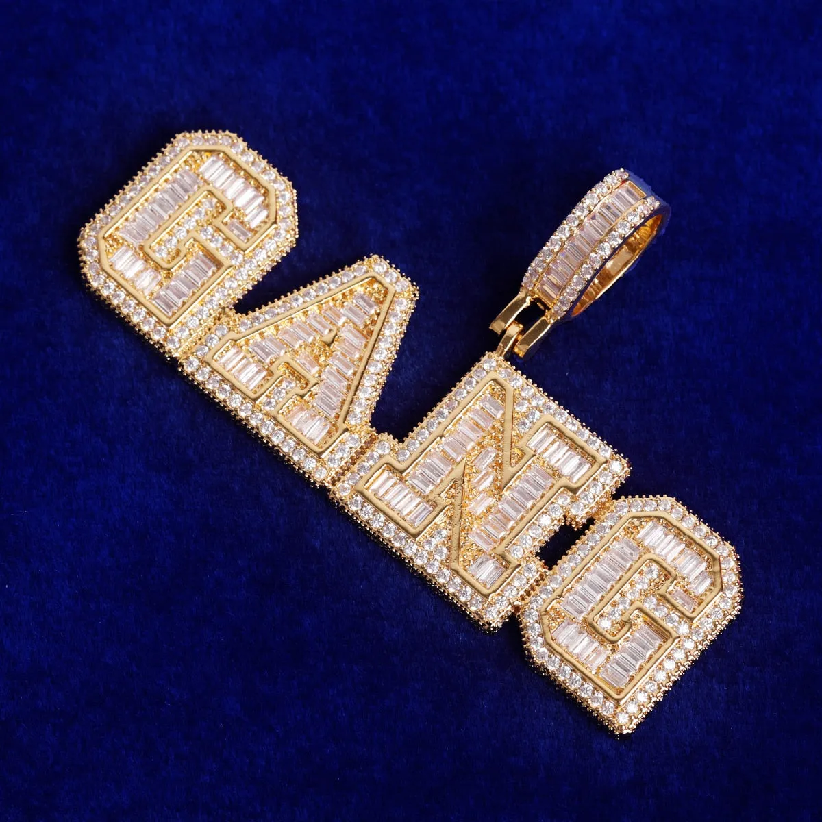 Men's 3D Athletic Letter Custom Name Necklace