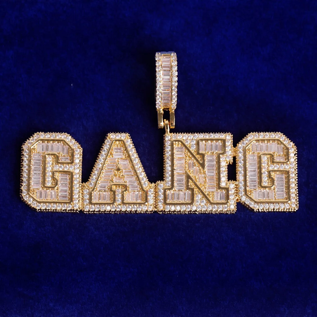 Men's 3D Athletic Letter Custom Name Necklace