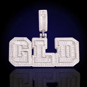 Men's 3D Athletic Letter Custom Name Necklace