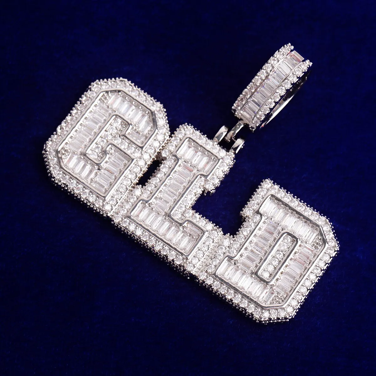Men's 3D Athletic Letter Custom Name Necklace