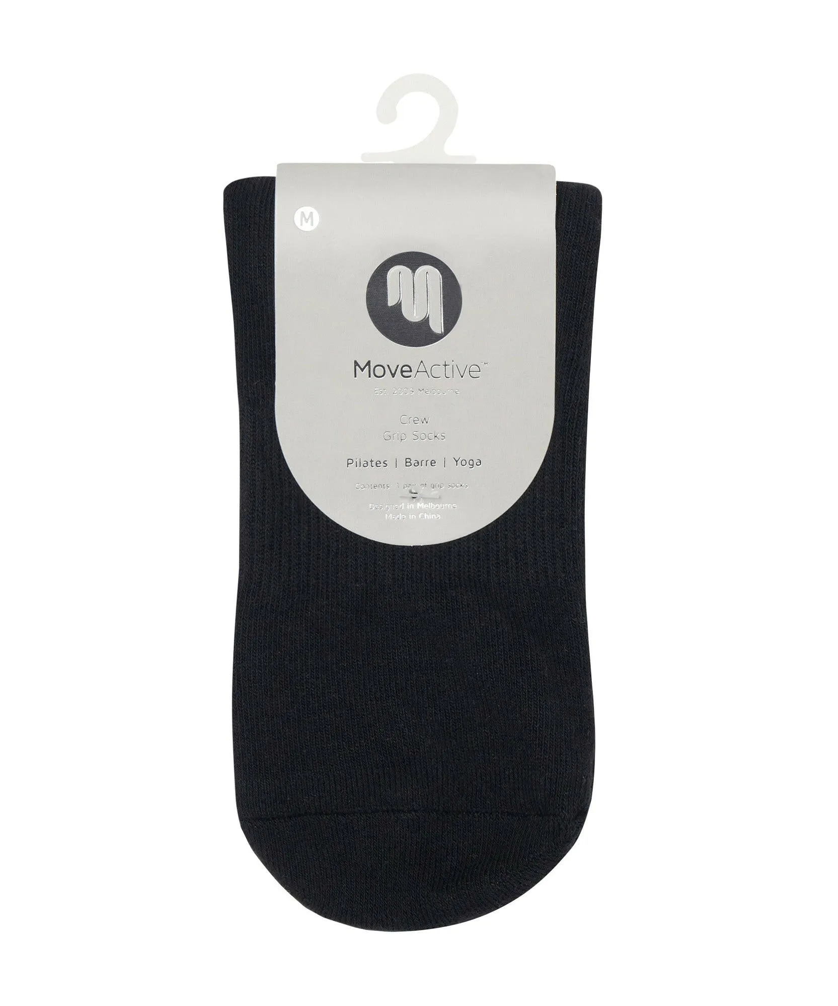 Men's Crew Non Slip Grip Socks - Black & Green