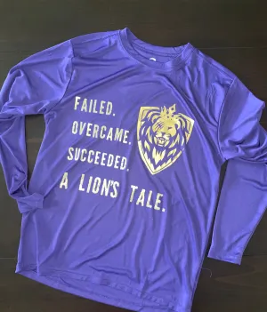 Men's "A Lion's Tale"  Performance Long Sleeve Tee