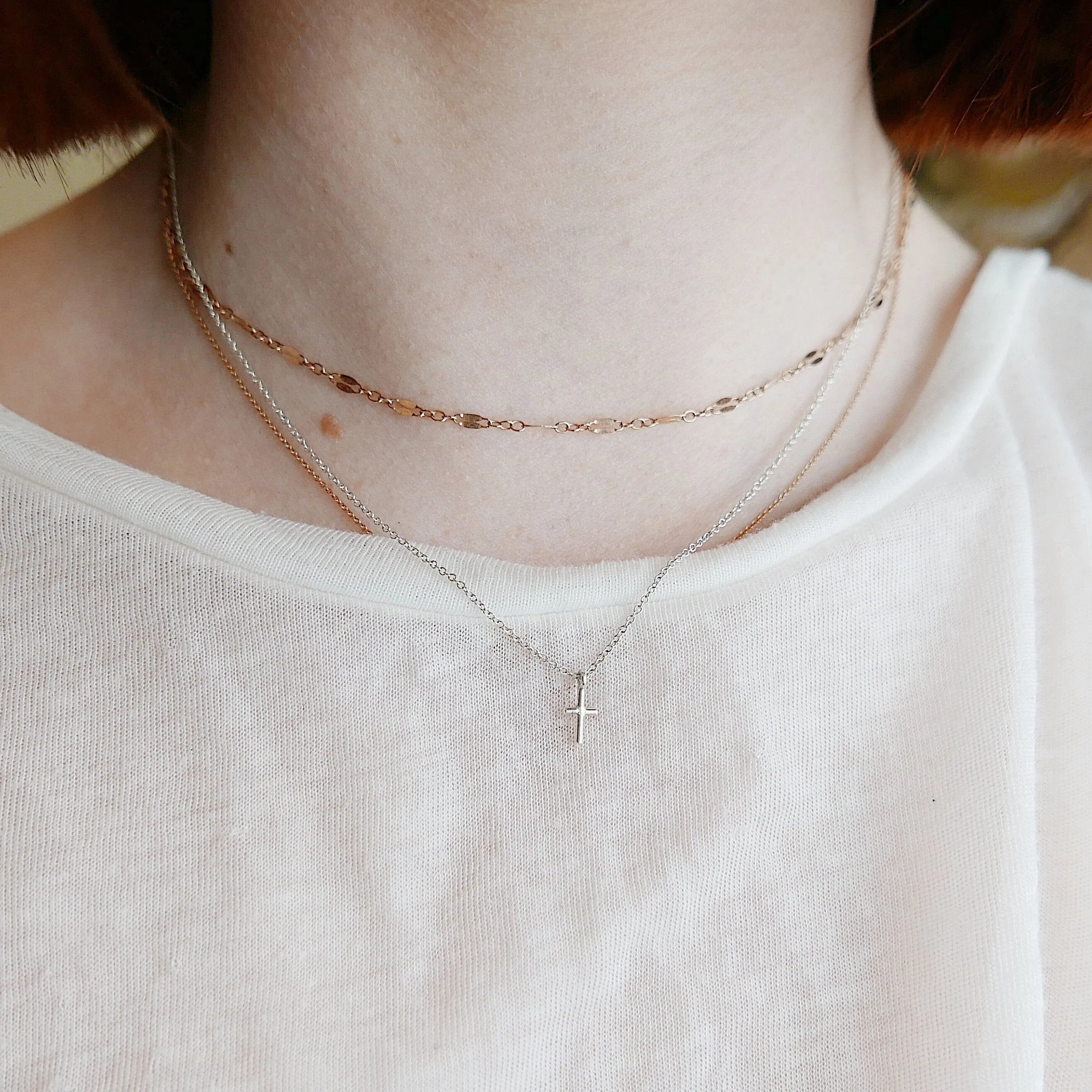 Mini Cross Silver Necklace