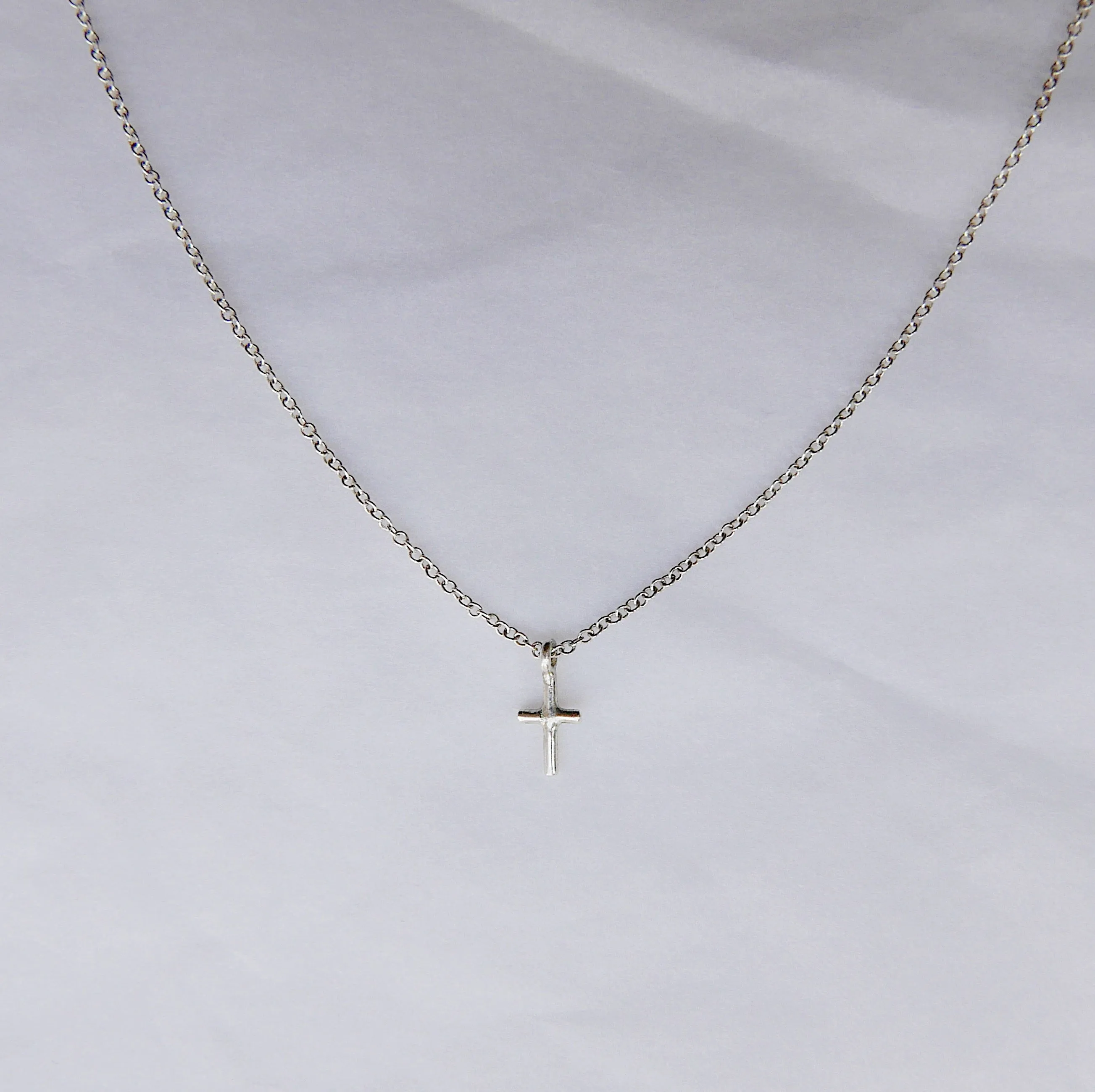 Mini Cross Silver Necklace