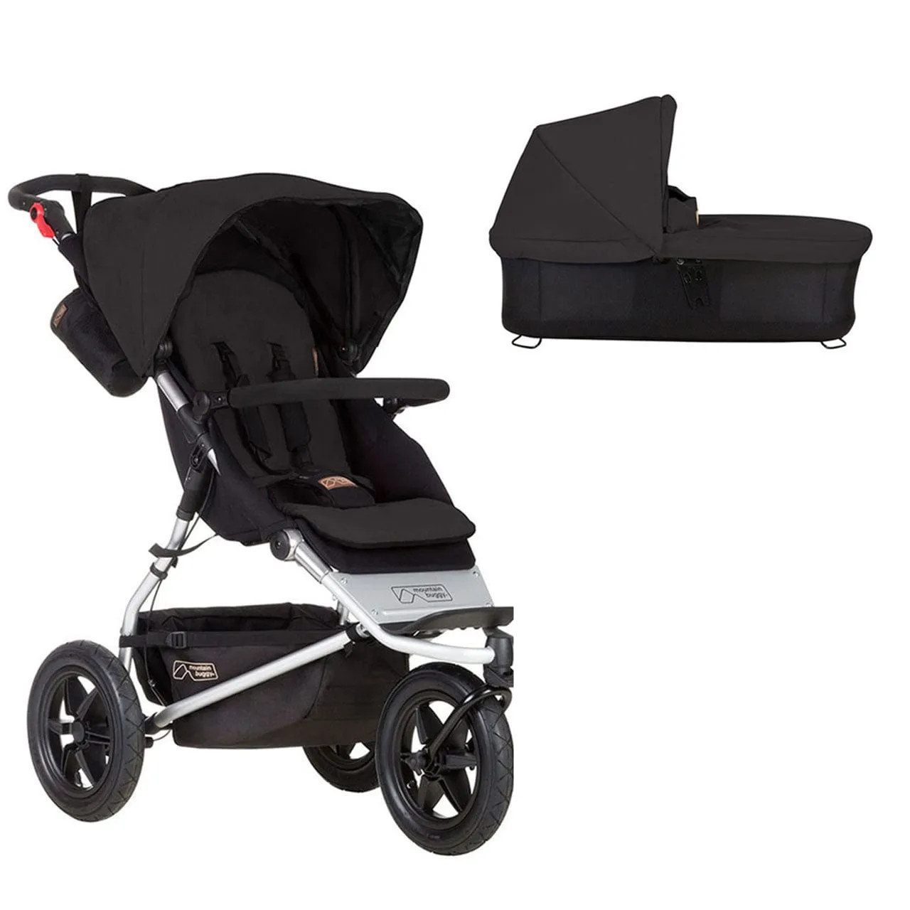 Mountain Buggy Urban Jungle 3 Wheeled Pushchair with Free Carrycot - Black