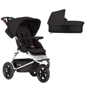 Mountain Buggy Urban Jungle 3 Wheeled Pushchair with Free Carrycot - Black