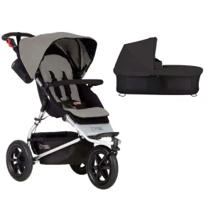 Mountain Buggy Urban Jungle 3 Wheeled Pushchair with Free Carrycot - Silver