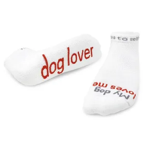 My dog loves me - dog lover™ white low-cut socks
