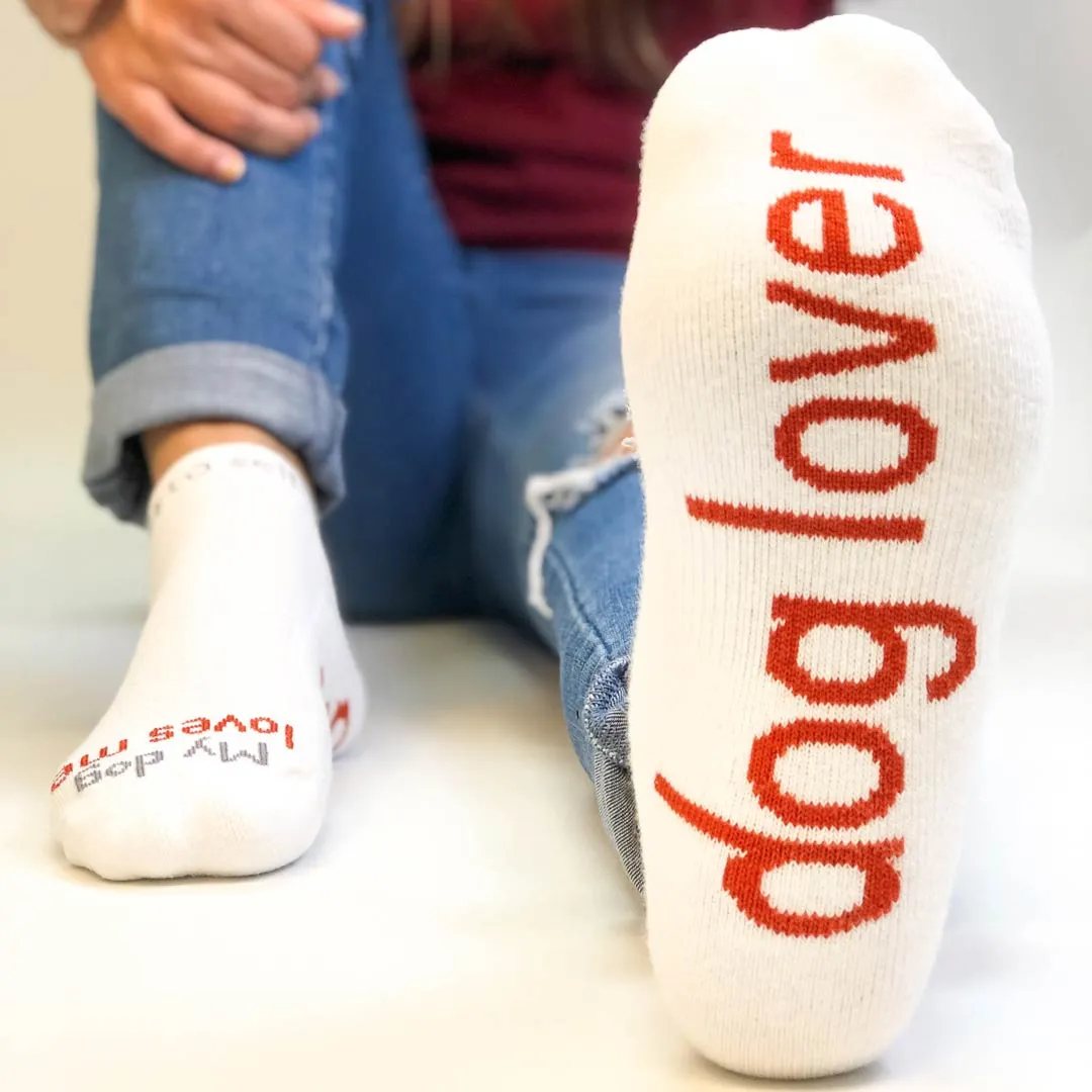 My dog loves me - dog lover™ white low-cut socks