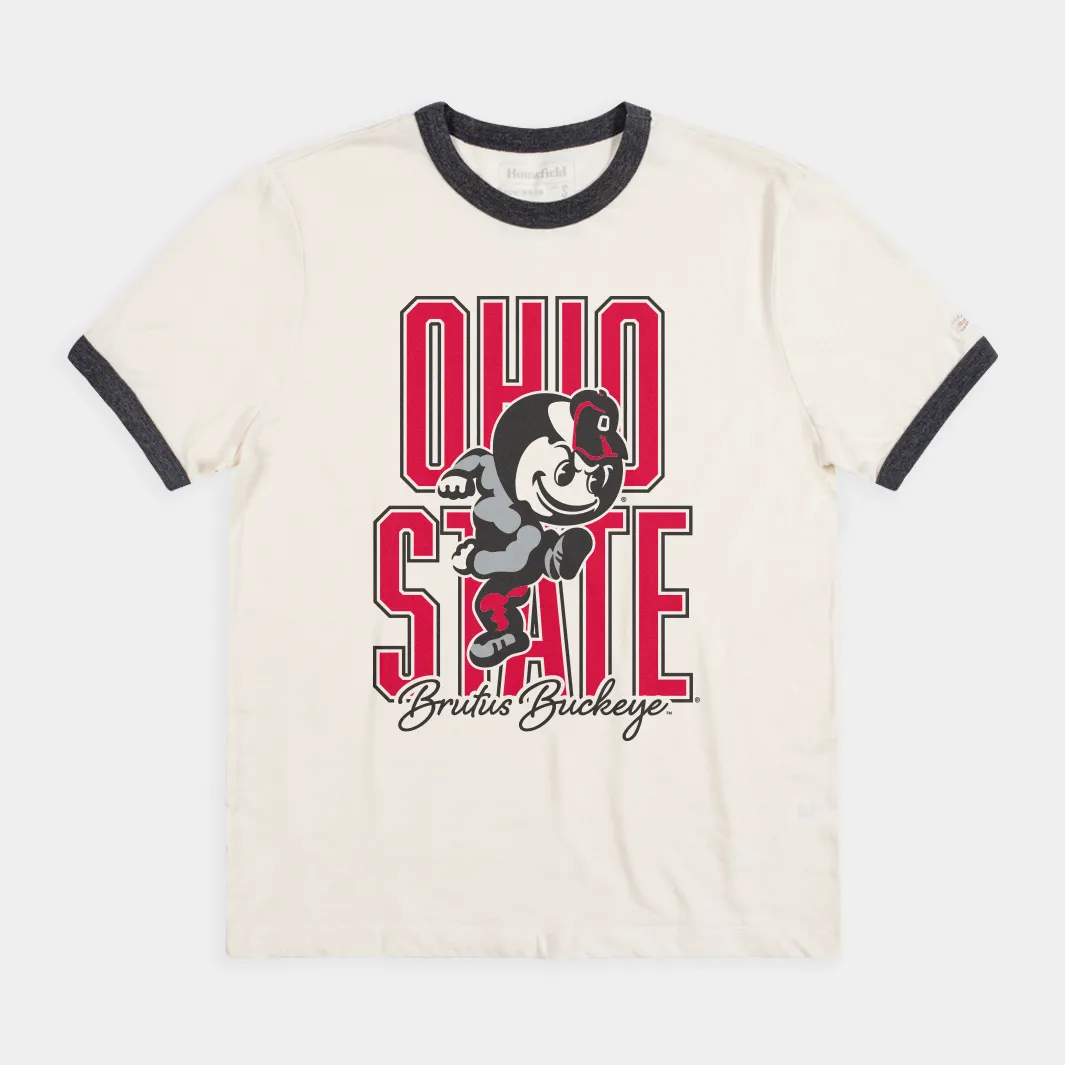 Ohio State Brutus Buckeye Ringer Tee