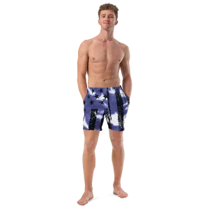 Patriot Distressed Flag Men's Swim Trunks Blue