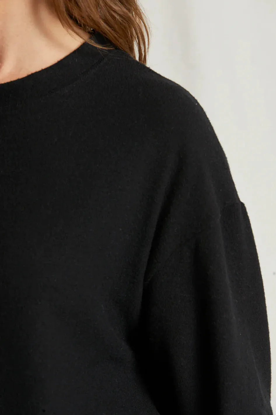 Perfect White Tee Selma Brushed Sweater Jersey Pullover True Black