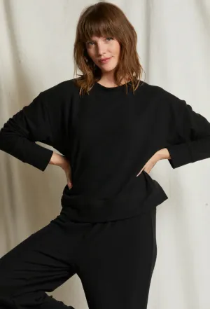Perfect White Tee Selma Brushed Sweater Jersey Pullover True Black