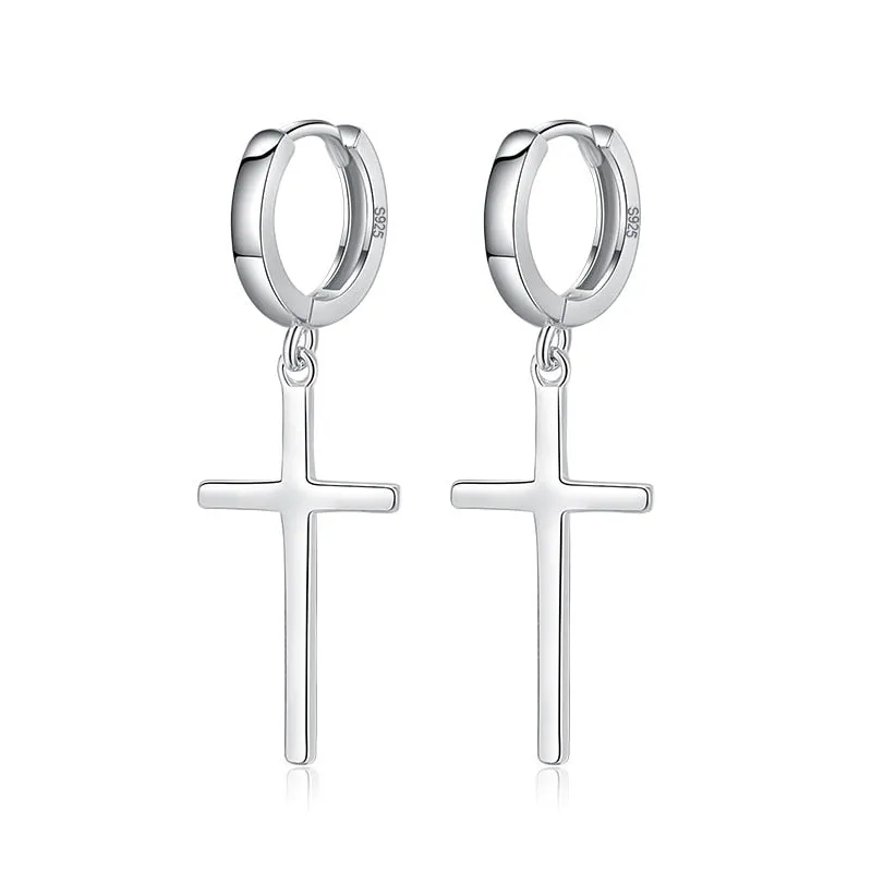Personality Cross Hoop Earrings