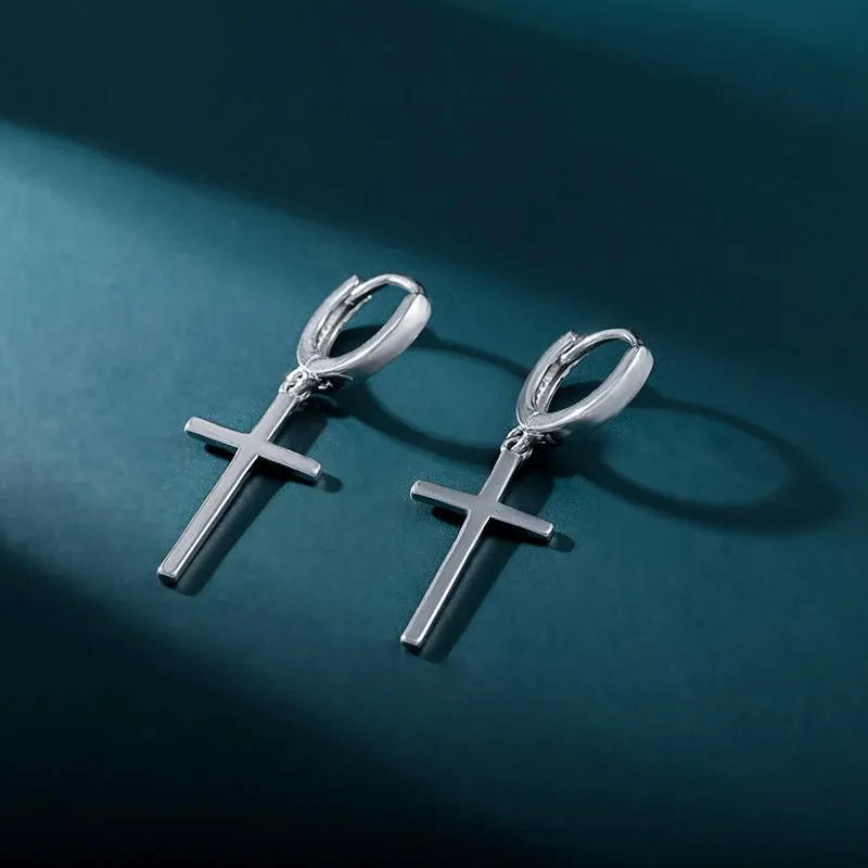 Personality Cross Hoop Earrings
