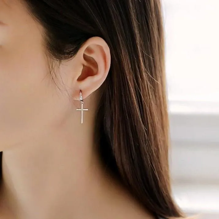 Personality Cross Hoop Earrings