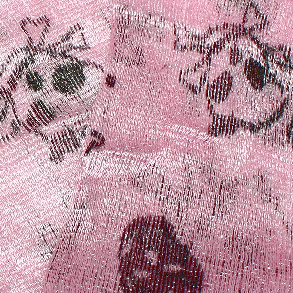 Pink Lightweight 3 in 1 Toxic Skull Sheer Scarf