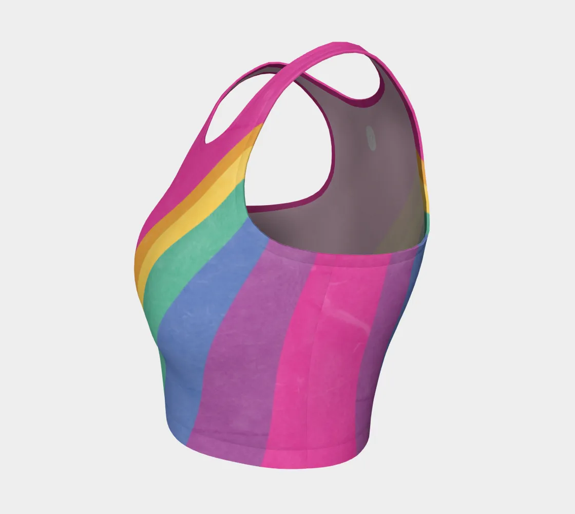 Pink Rainbow Color Block Top
