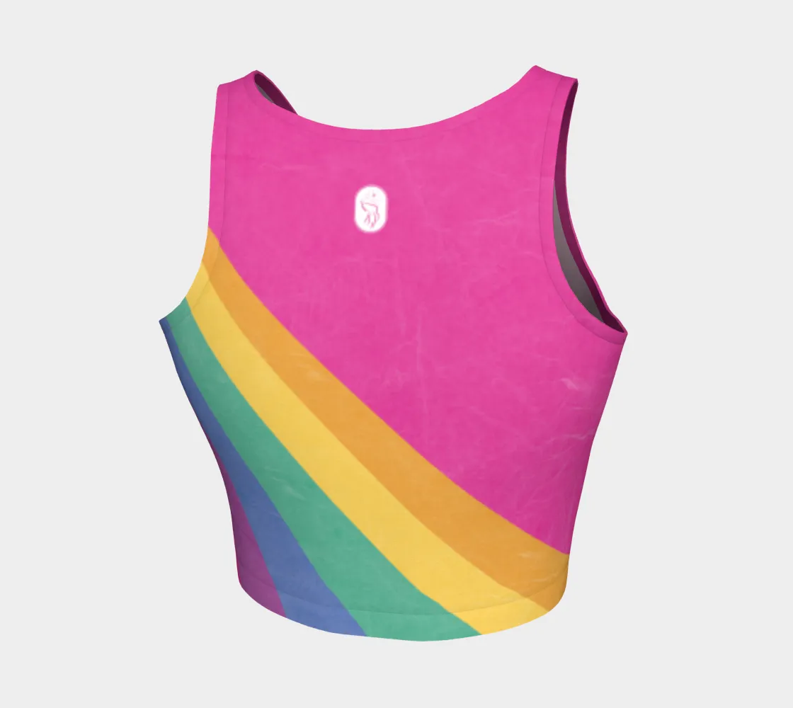 Pink Rainbow Color Block Top