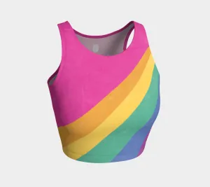 Pink Rainbow Color Block Top