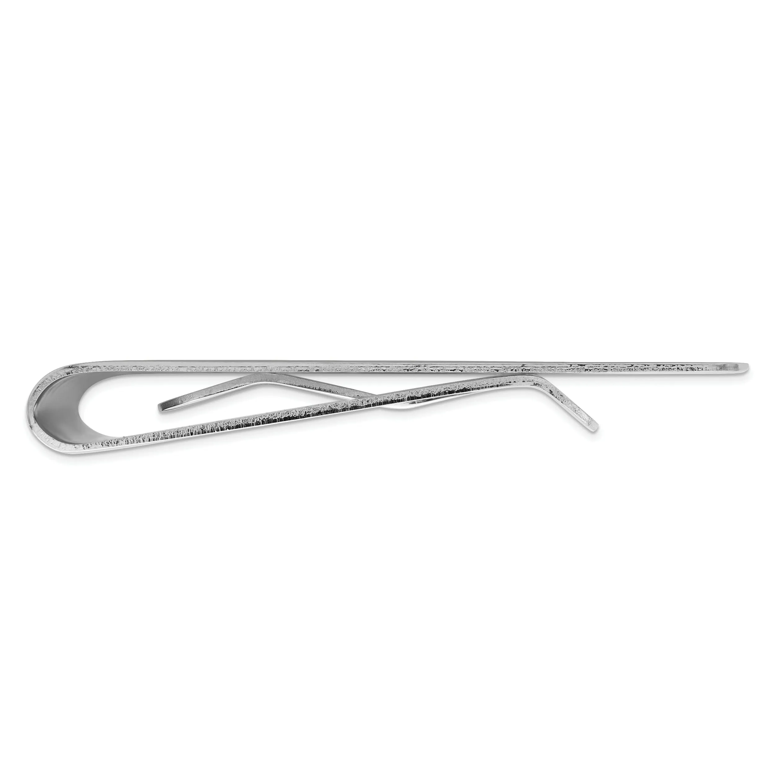 Rhodium Plated Cross Engravable Money Clip