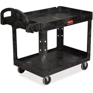 Rubbermaid Commercial Medium Utility Cart with Lipped Shelf
