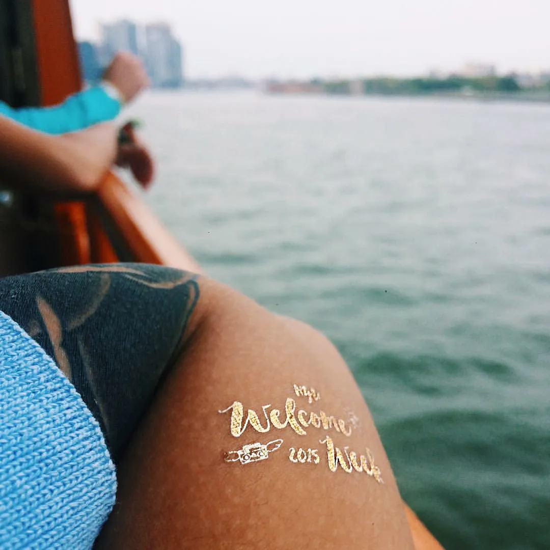 Samples of custom metallic tattoo for your next sorority event
